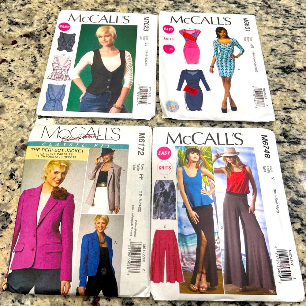 McCall's Sewing Patterns Collection (4) Total